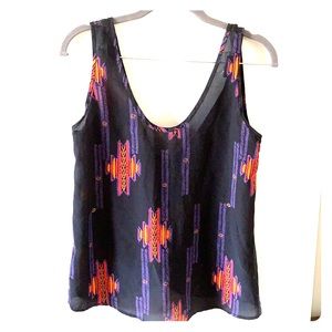 Black tribal print tank